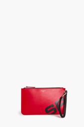 Pochette en cuir imprimé Rouge vue de face