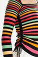 Pull rayé col asymétrique à manches longues Multico raye vue de détail 1
