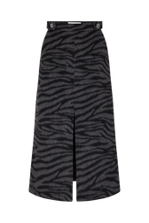 Wool blend skirt Tiger grey front view