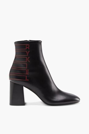 Rykiel Leather Heeled Boots Black front view