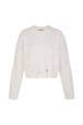 Pull torsadé en laine Ecru vue de face
