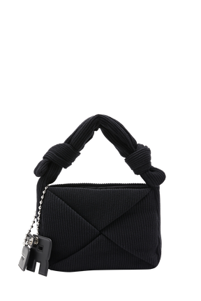 Camera Demi-Pull medium knit bag Black details view 3