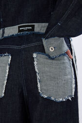 Pantalon en jean taille haute Bleu vue de détail 4