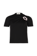 Top manches courtes en jersey Noir vue de face