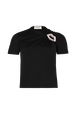 Short-sleeved jersey top Black front view