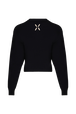 Sweat fleur ajourée femme Noir vue de dos