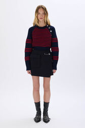 Reversable wrap skirt Navy front worn view