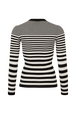 Striped Long-Sleeved Crew Neck Sweater Black/white back view