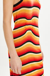 Short striped tank dress Orange details view 1