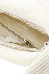 Camera Demi-Pull medium knit bag Cream details view 2