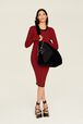 Robe longue chaussette rayée femme Raye noir/rouge vue portée de face