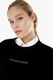 Women Velvet Sweatshirt Black details view 3