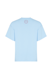 Short-sleeved crew-neck t-shirt in cotton jersey Sky back view