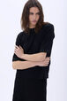 Short-sleeve sweater with rhinestone neckline Black details view 1