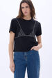 Short-sleeve trompe l'oeil t-shirt Black details view 1