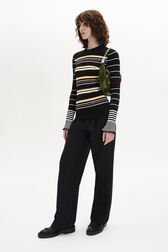 Long-Sleeved Crew-Neck Jumper Black/ecru details view 1