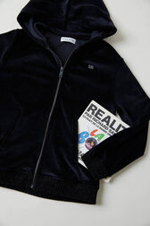 Velvet Girl Zipped Hoodie Black details view 1