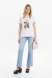 T-shirt coton femme Baby rose vue portée de face