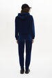 Velvet Jogging Trousers Blue duck back worn view