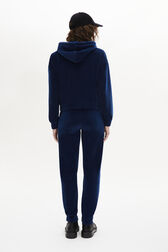 Pantalon de jogging en velours Bleu canard vue portée de dos