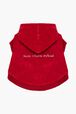 Velvet Dog Hoodie Red front view