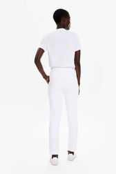 Women Cotton Jogging Pants White back worn view