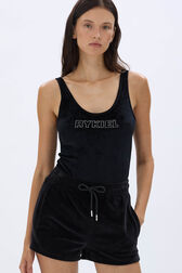 Velvet bodysuit Black details view 1