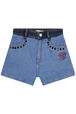 Denim Girl Shorts Raw front view