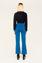Pantalon maille milano femme Bleu de prusse vue portée de dos