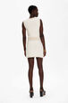 Women Striped Mini Skirt Striped ecru/beige back worn view