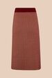 Women Geometric Print Midi Skirt Brun back view