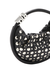 Domino mini leather with studs bag Black details view 2