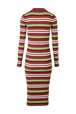 Women Multicolor Striped Maxi Dress Multico emerald striped back view