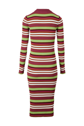 Women Multicolor Striped Maxi Dress Multico emerald striped back view