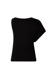 Top asymétrique à bretelle détail chaine Noir vue de dos