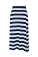 Jupe longue rayée Raye blanc / bleu vue de dos