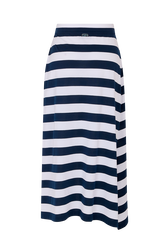 Jupe longue rayée Raye blanc / bleu vue de dos