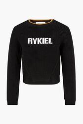 Wool Merinos Rykiel Sweater Black front view