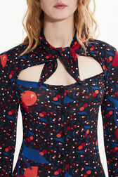 Robe longue viscose motif cerise femme Multico crea cerises vue de détail 2