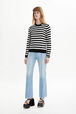 Pull rayé manches longues femme Poorboy Raye noir/blanc vue de détail 1