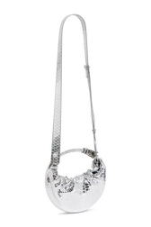 Sac Domino mini en cuir métal effet croco Argent vue de dos
