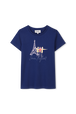 T-shirt imprimé Bleu vue de face