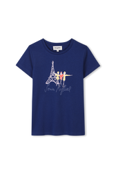 T-shirt imprimé Bleu vue de face