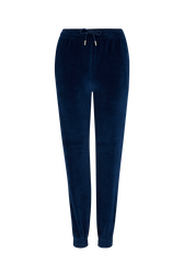 Pantalon de jogging en velours Bleu canard vue de face