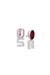 Boucles d'oreilles Initials SR crystal Multico vue de dos