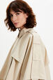 Women Gabardine Cropped Cape Beige details view 2