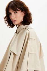 Cape crop gabardine femme Beige vue de détail 2