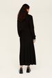 Jupe godet longue laine bicolore femme Noir vue portée de dos