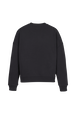 Women Plain Crewneck Sweater Black back view