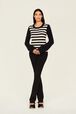 Pullover Jane Birkin femme Raye noir/blanc vue portée de face
